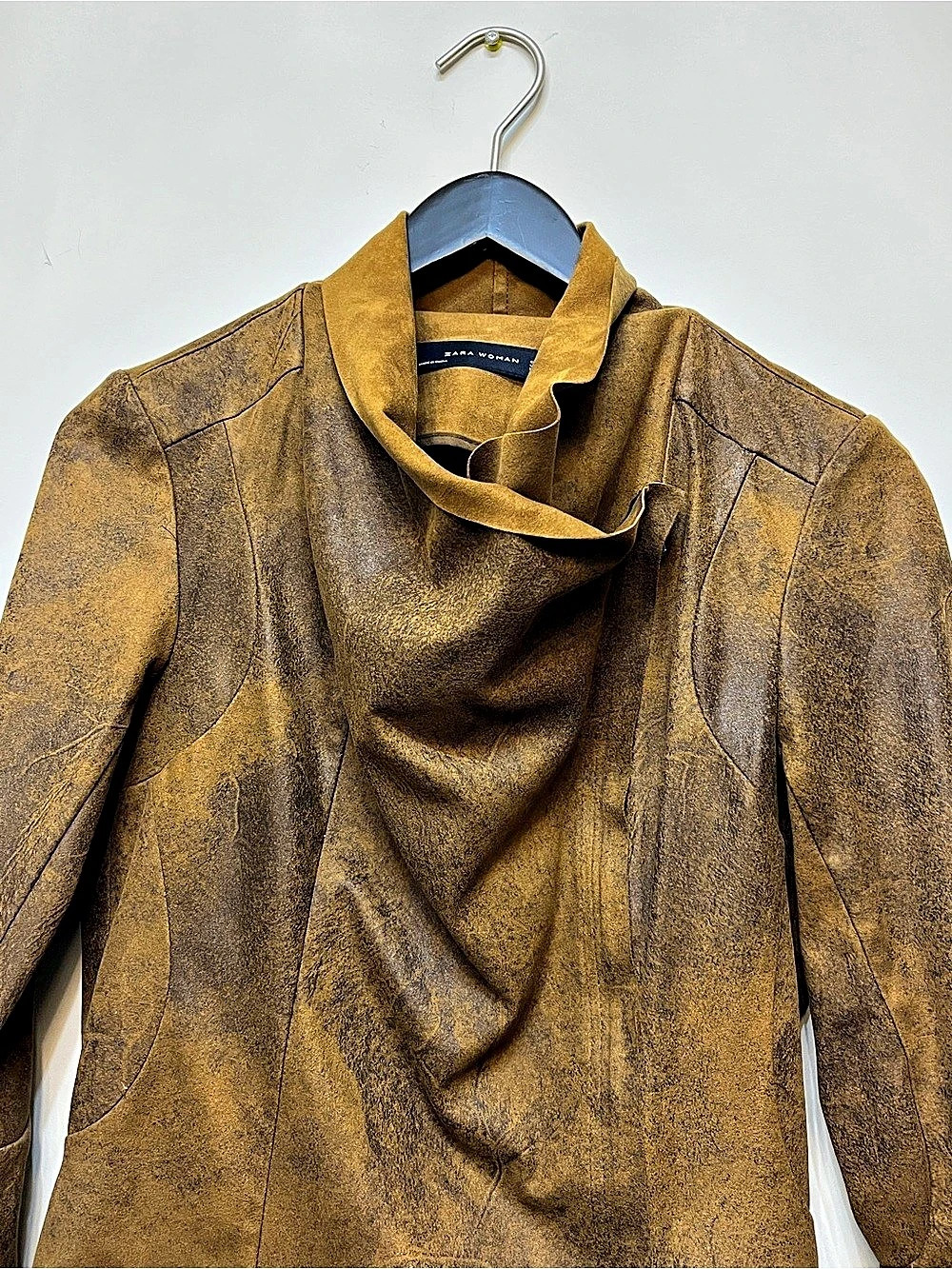 ✨Like New✨ Zara Woman Draped Collar Jacket in Brown